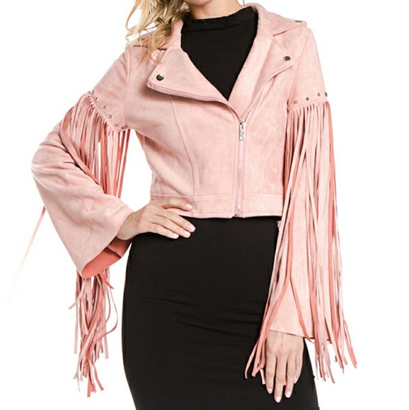 JACKET FAUX SUEDE FRINGED JACKET - Picture 3 of 4